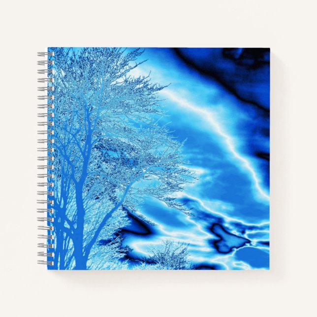 Sapphire and Iced Blue Stormy Sky  Notebook (Front)