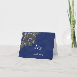 Sapphire and Silver 45th Anniversary Thank You Card