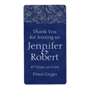 Sapphire and Silver 45th Anniversary Wine Label