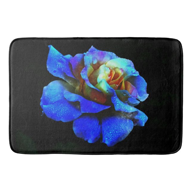 Sapphire and Yellow Rose Bath Mat (Front)