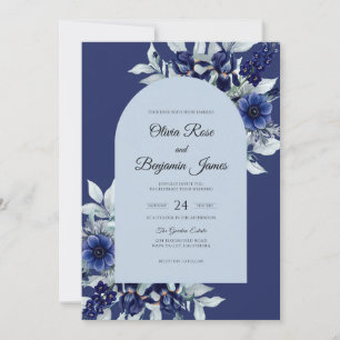 Sapphire Anemone Wedding Invitation