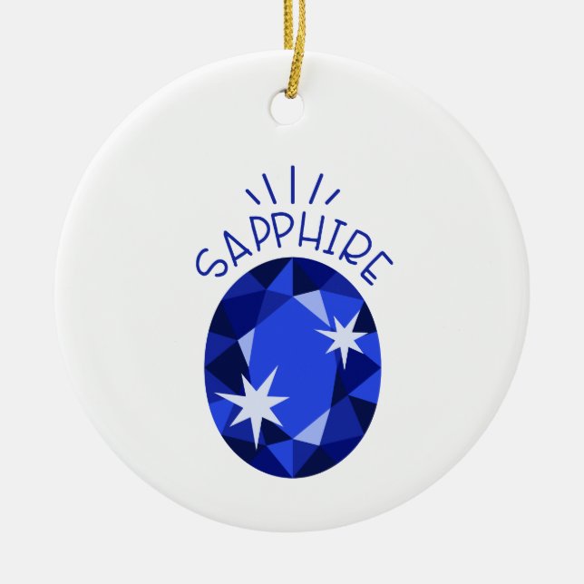 Sapphire Birthstone Ceramic Ornament (Front)