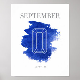 Sapphire Birthstone September Poster