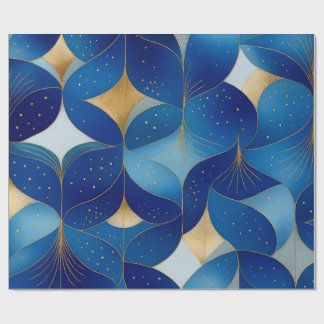 Sapphire Bloom & Gold Foil Gift Wrap