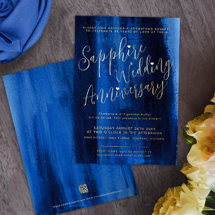 Sapphire blue abstract 45th wedding anniversary
