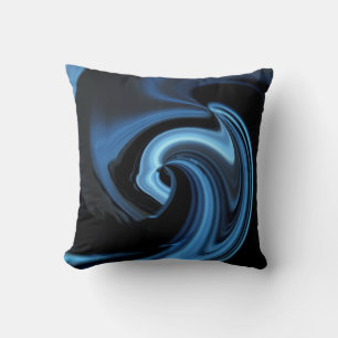 Sapphire Blue Abstract Heart Throw Pillow