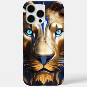 Sapphire Blue And Gold Lion, iPhone 16 Pro Max Case