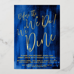 Sapphire blue art rehearsal dinner before we do