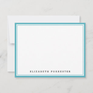Sapphire Blue Classic Double Border Correspondence Card