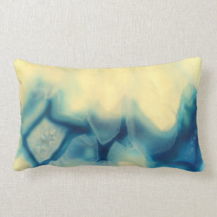 Sapphire Blue Cream Agate Geode Crystal Patterns Lumbar Cushion