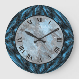 Sapphire Blue Faux Marble Wall Clock