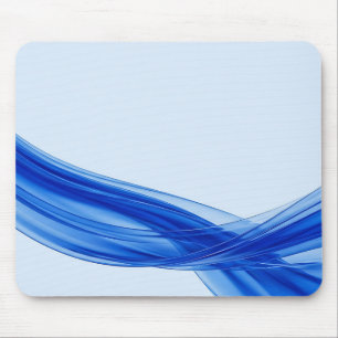 Sapphire Blue Flowing Ribbon Mouse Pad