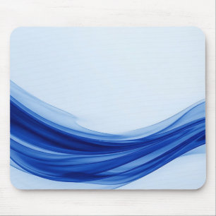 Sapphire Blue Flowing Wave Mouse Pad