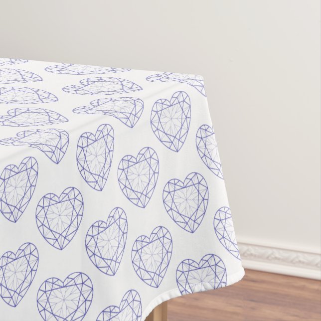 Sapphire blue gemstones heart line pattern cloth (In Situ)