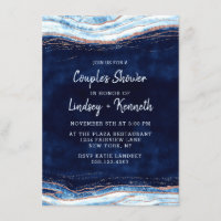 Sapphire Blue Geode Slice Couple's Wedding Shower