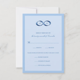 Sapphire Blue Infinity Hand Clasp Wedding RSVP Card