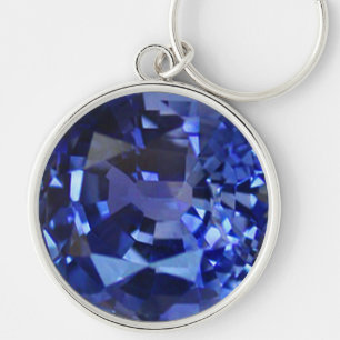 Sapphire Blue Key Ring
