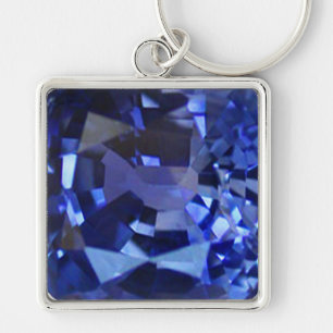 Sapphire Blue Key Ring