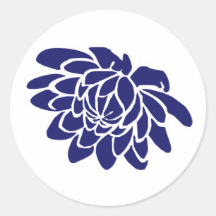 Sapphire Blue Lotus Flower Sticker