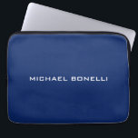 Sapphire Blue Minimalist Plain Legible Modern Laptop Sleeve<br><div class="desc">Represent yourself with this modern,  elegant design. This template can be customised to meet all professional occupations.</div>