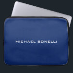 Sapphire Blue Minimalist Plain Legible Modern Laptop Sleeve<br><div class="desc">Represent yourself with this modern,  elegant design. This template can be customised to meet all professional occupations.</div>