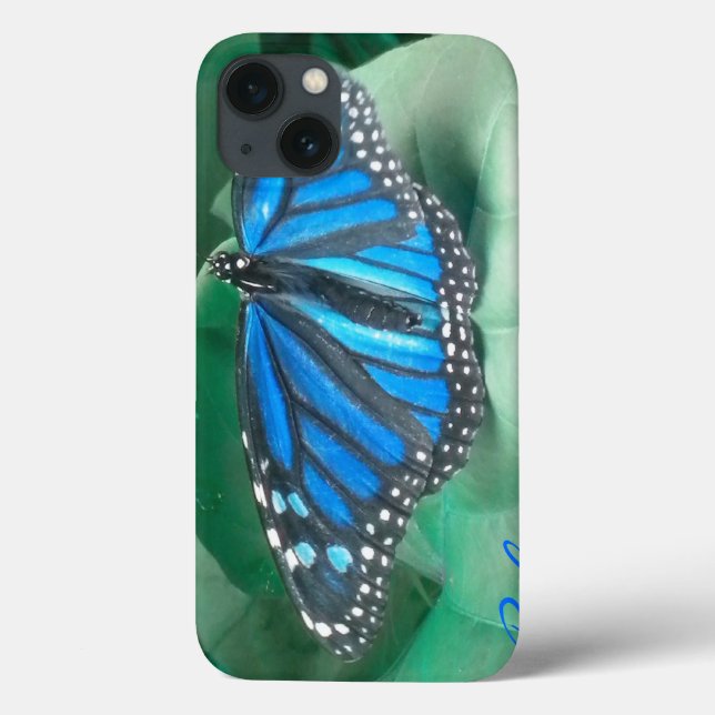 Sapphire Blue Monarch Butterfly iPad  Case (Back)