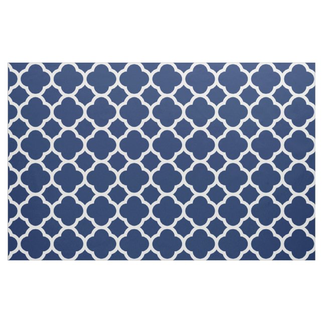 Sapphire Blue Quatrefoil Pattern Fabric (Fat Quarter)