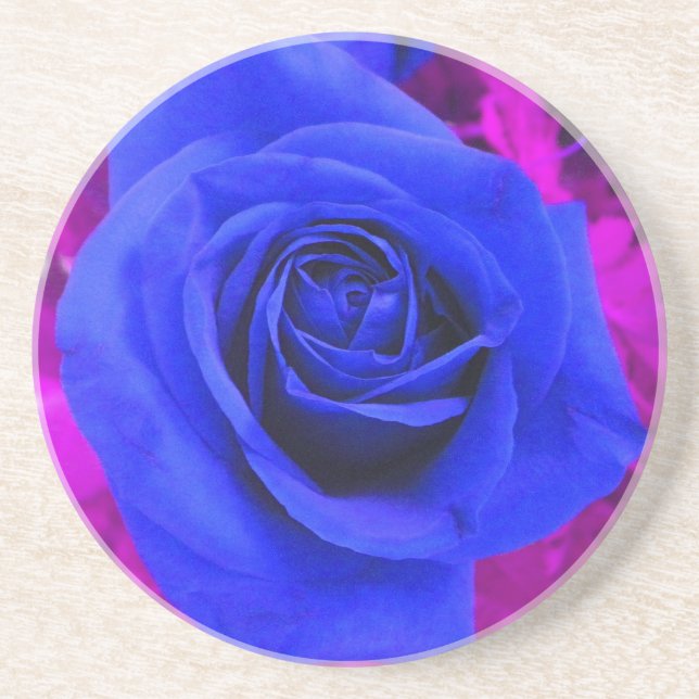 Sapphire Blue Rose Coaster (Front)