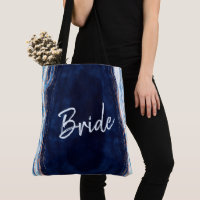 Sapphire Blue Rose Gold Geode Agate Marble Bride