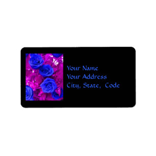 Sapphire Blue Roses 2 Address label