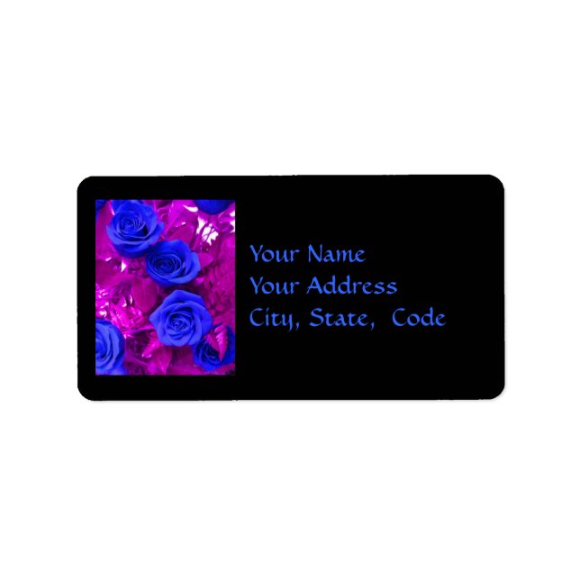 Sapphire Blue Roses 2 Address label (Front)