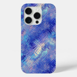 Sapphire Blue Scribbled Texture iPhone 15 Pro Case