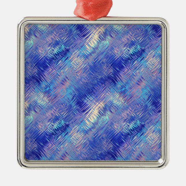 Sapphire Blue Scribbled Texture Metal Tree Decoration (Front)