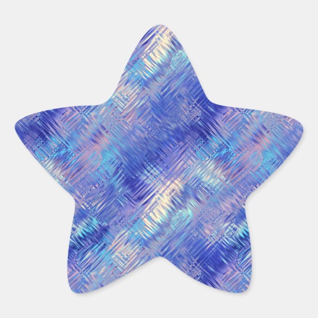 Sapphire Blue Scribbled Texture Star Sticker (Front)