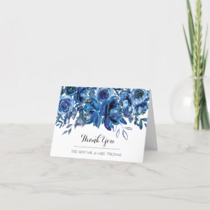 Sapphire Blue Serenity Folded Thank You Card