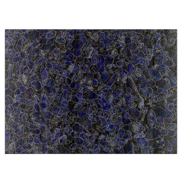 Sapphire Blue Stones with Glow Cutting Board (Front)