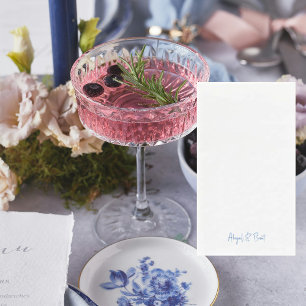 Sapphire Blue Text Personalised Wedding Napkin