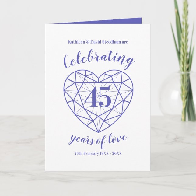 Sapphire celebrating 45 years 45th anniversary invitation (Front)