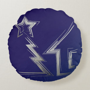 Sapphire Christmas night Round Cushion