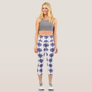 Sapphire Diamond Art, Blue Capri Leggings