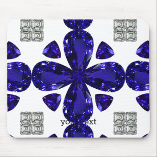 Sapphire Diamond Art, Blue Mouse Pad