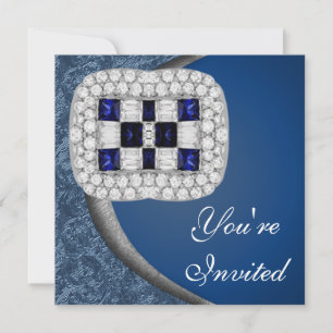 Sapphire Diamonds Party Invitation