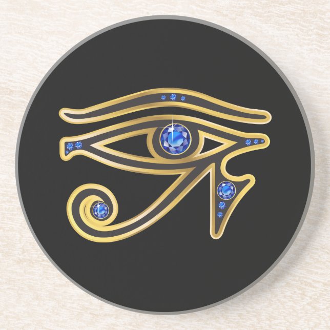 Sapphire Eye of Ra in Gold Coaster (Front)