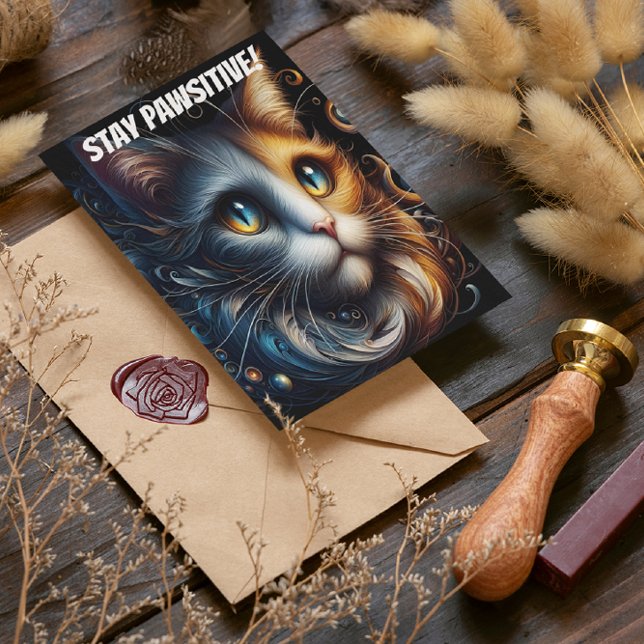 Sapphire Gaze: A Cat With Blue Eyes Postcard (Creator Uploaded)