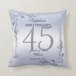 Sapphire Gem & Glitter 45th Wedding Anniversary  Cushion