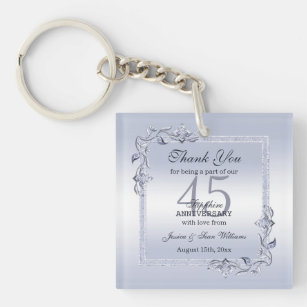 Sapphire Gem & Glitter 45th Wedding Anniversary  K Key Ring