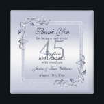 Sapphire Gem & Glitter 45th Wedding Anniversary  Magnet<br><div class="desc">Glamourous and elegant posh 45th Sapphire Wedding Anniversary party favour magnet with stylish sapphire blue gem stone jewels corner decorations and matching coloured glitter border frame. A romantic design for your celebration. All text, font and font colour is fully customisable to meet your requirements. If you would like help to...</div>