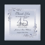 Sapphire Gem & Glitter 45th Wedding Anniversary  Magnet<br><div class="desc">Glamourous and elegant posh 45th Sapphire Wedding Anniversary party favour magnet with stylish sapphire blue gem stone jewels corner decorations and matching coloured glitter border frame. A romantic design for your celebration. All text, font and font colour is fully customisable to meet your requirements. If you would like help to...</div>