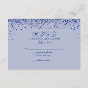 Sapphire Glitz Glitter Wedding Response Cards