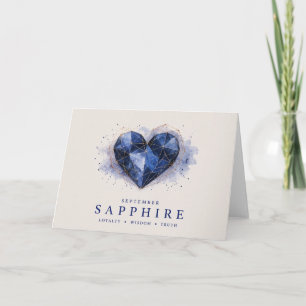 Sapphire Heart Birthstone Card